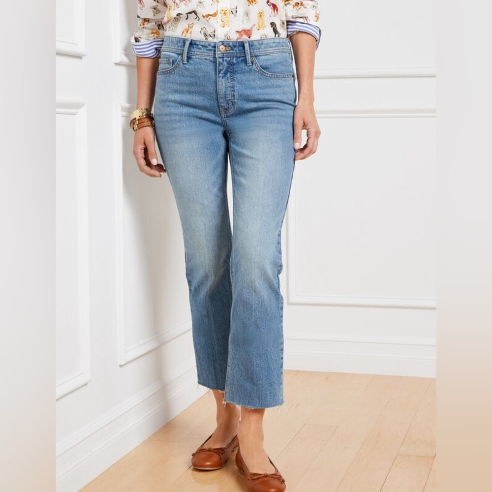 Talbots Light Blue Denim Boot Crop Jeans